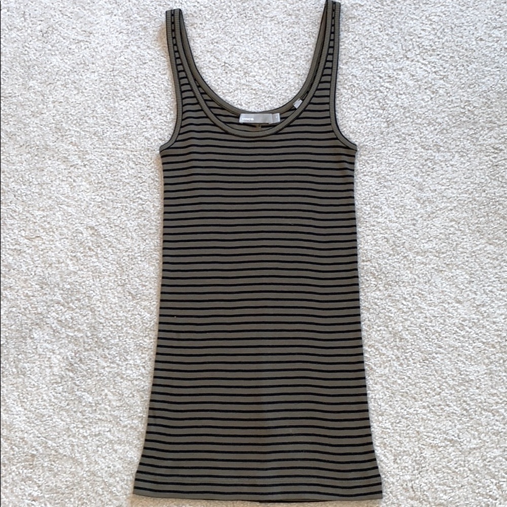 Vince Striped $75 Ribbed Pima Cotton/Modal Tank - Picture 4 of 5